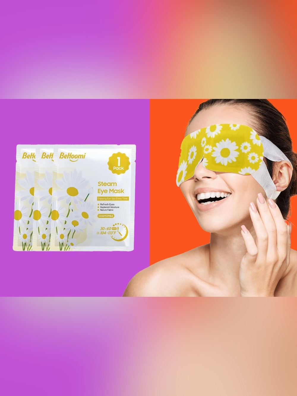 BeHoomi Steam Eye Mask - Soothing, Refreshing, Replenishing